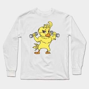 GYM CHICKEN CARTOON Long Sleeve T-Shirt